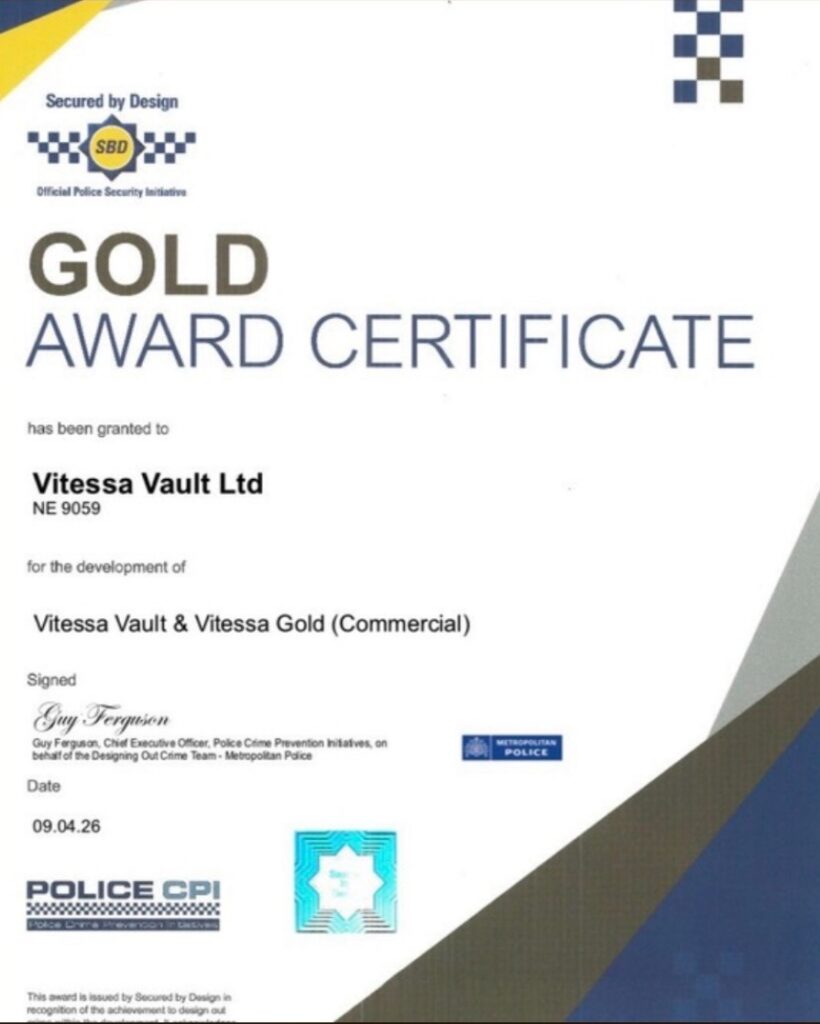 Gold Accreditation certificate